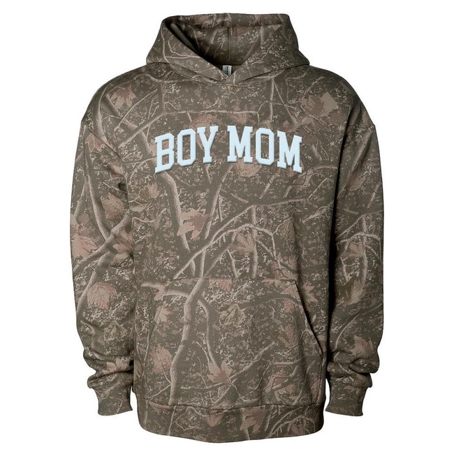Boy Mom Camo Puff Print Hoodie
