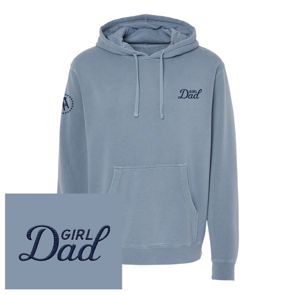 Girl Dad Embroidered Pigment Dyed Hoodie