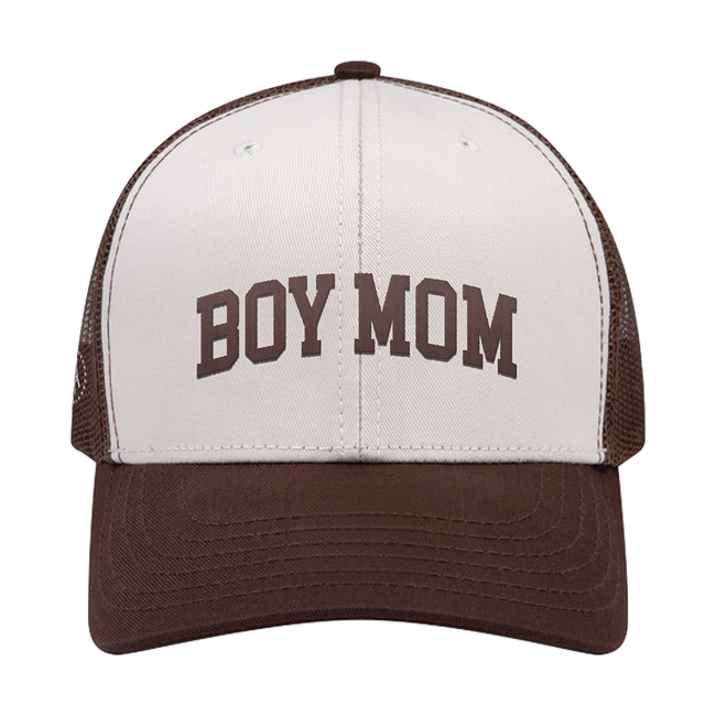 Embroidered Boy Mom 6 Panel Trucker Hat