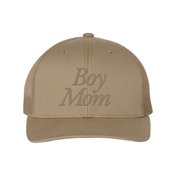 Embroidered Boy Mom 6 Panel Mesh Back Trucker Hat