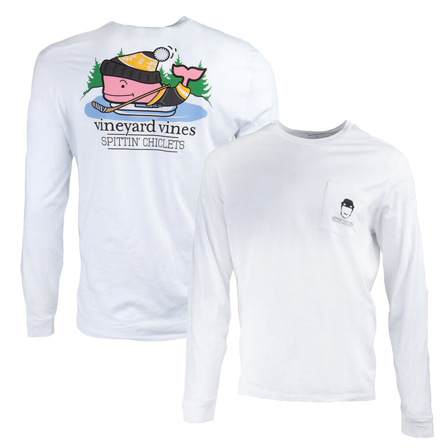 Vineyard Vines x Spittin Chiclets Ice Hockey L/S Pocket Tee