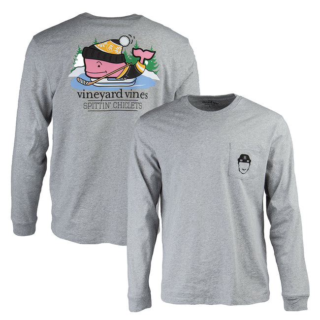 Vineyard Vines x Spittin Chiclets Ice Hockey L/S Pocket Tee