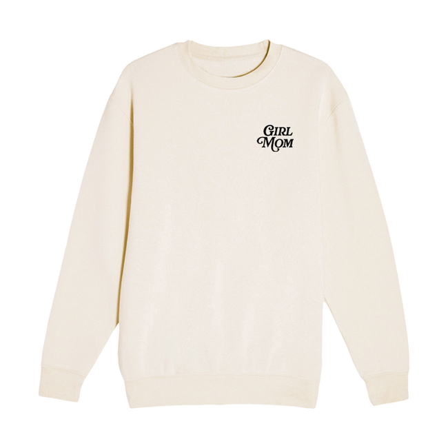 Girl Mom Embroidered Left Chest Crewneck