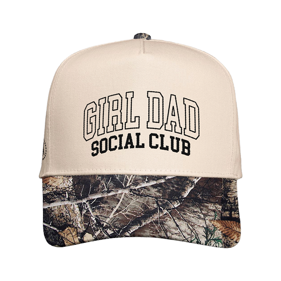 Embroidered Girl Dad Social Club Five-Panel Twill Cap