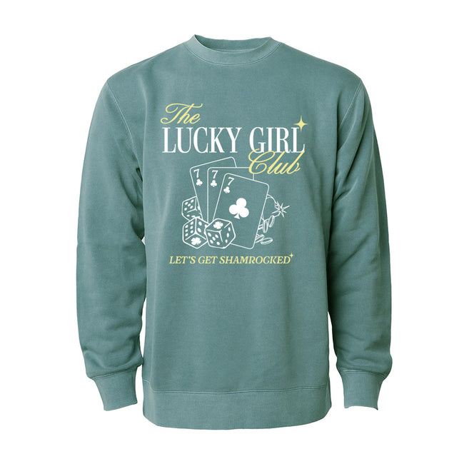 The Lucky Girl Club Pigment Dyed Crewneck