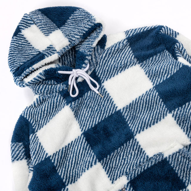 Moon Man Plaid Plush Hoodie