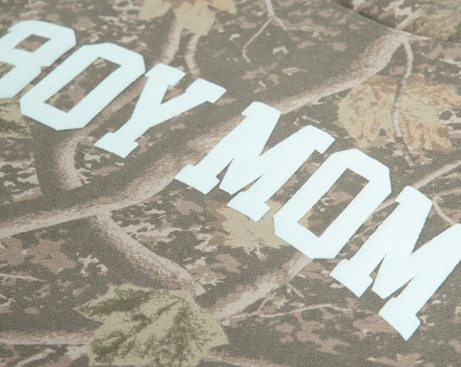 Boy Mom Camo Puff Print Hoodie