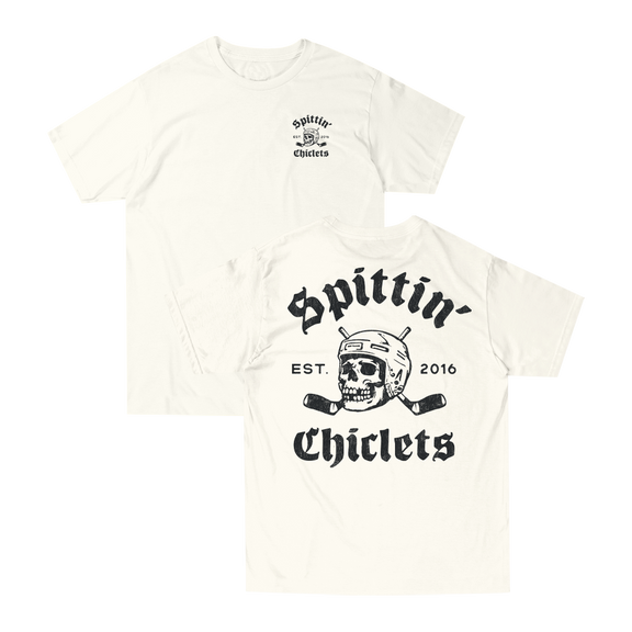 Spittin' Chiclets Skull Helmet Sticks Tee