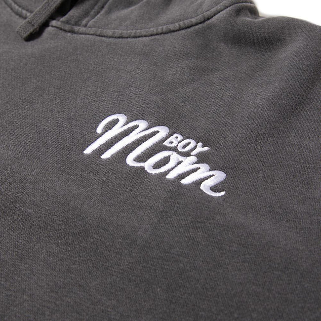 Boy Mom Embroidered Pigment Dyed Hoodie