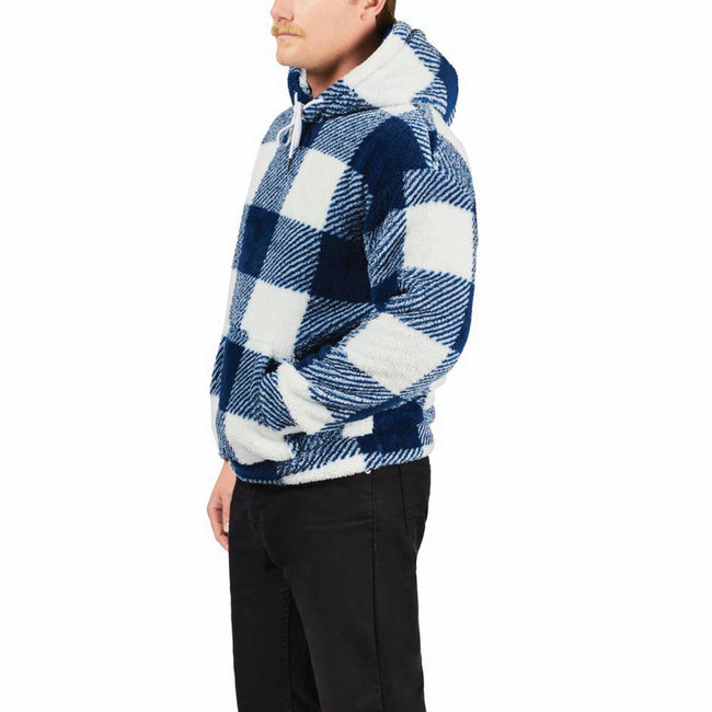 Moon Man Plaid Plush Hoodie