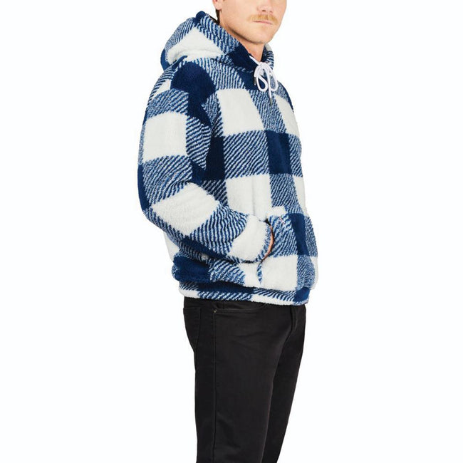 Moon Man Plaid Plush Hoodie