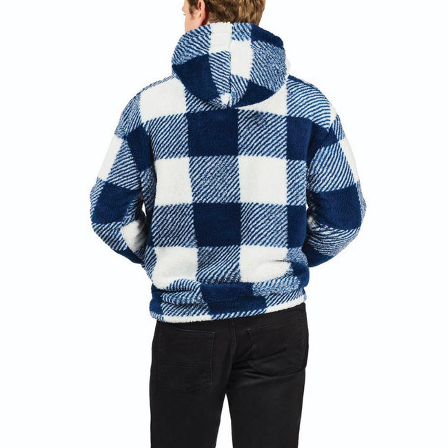 Moon Man Plaid Plush Hoodie