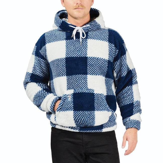 Moon Man Plaid Plush Hoodie