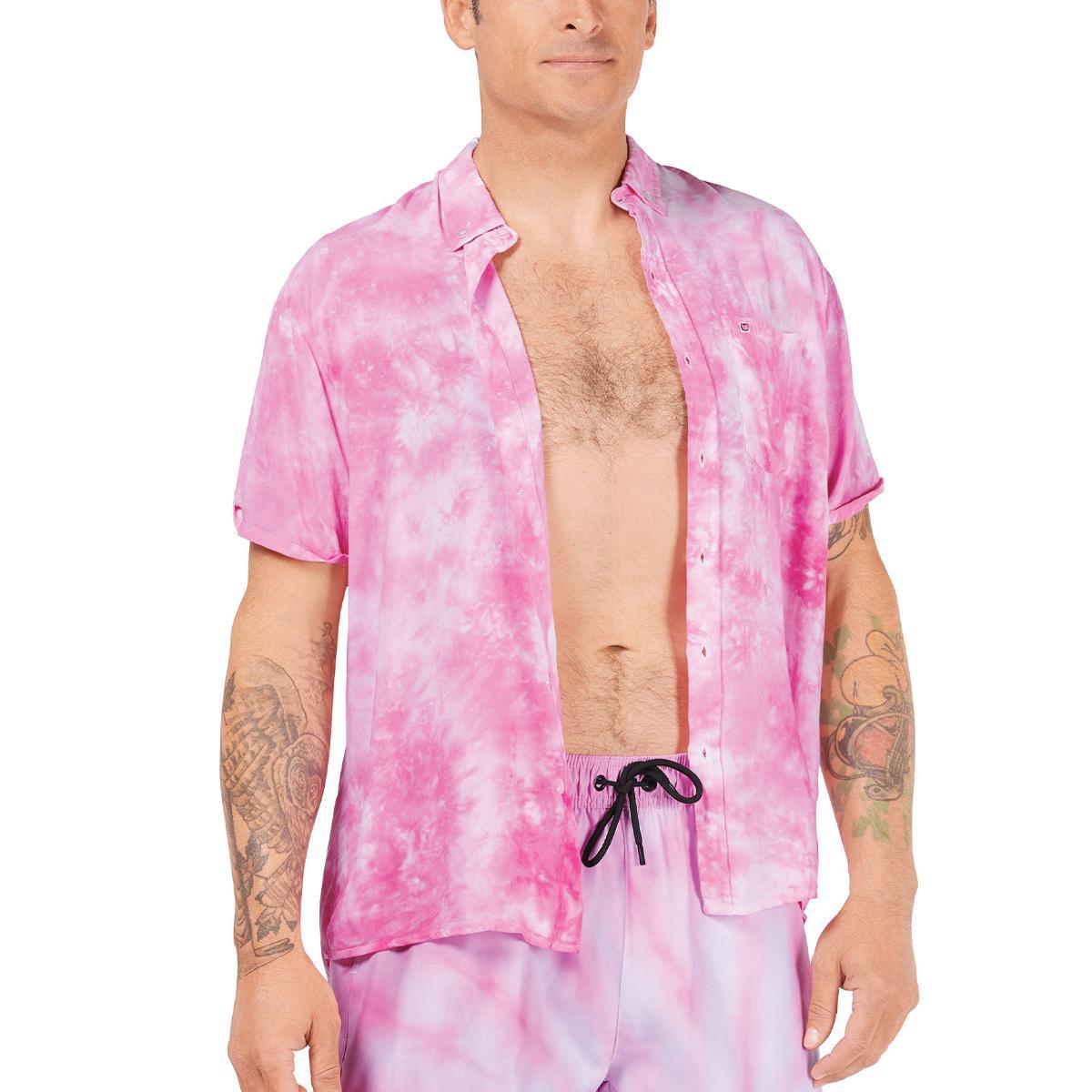 Pink Whitney Tie Dye Button Up Shirt