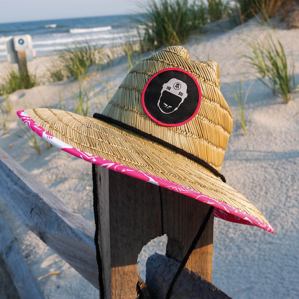 Pink Whitney Straw Lifeguard Hat